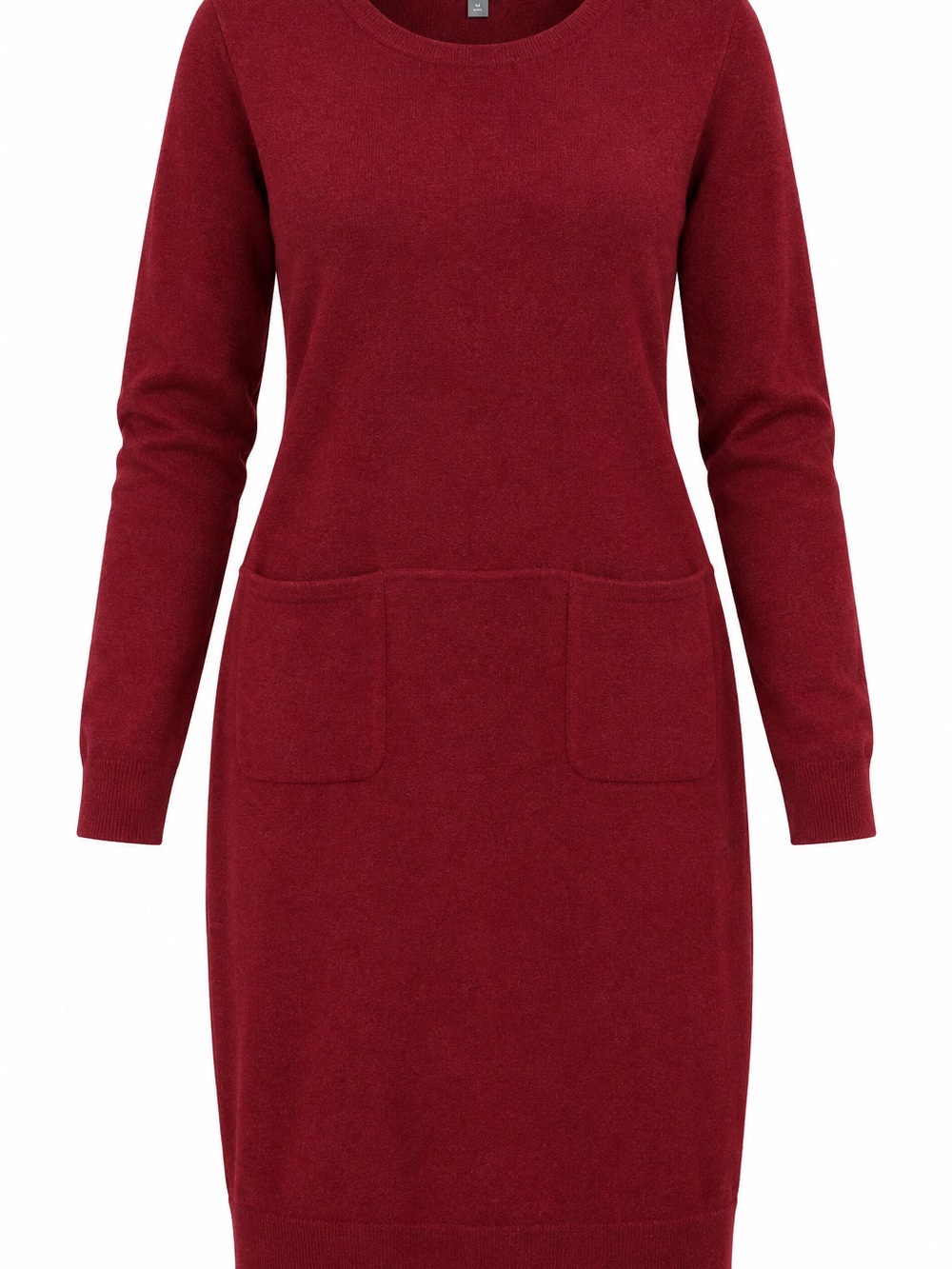 J.Jill Italian Yarn Wool Cashmere Burgundy Sweater Dress Medium Front Pockets